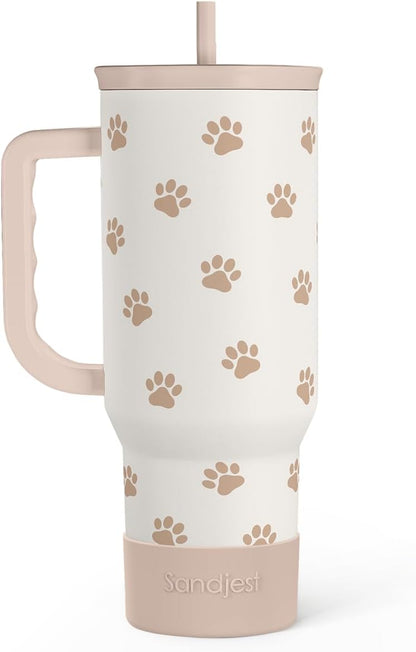 SANDJEST Pickleball 40oz Tumbler With Handle and Straw, Pickleball Queen Insulated Stainless Steel Travel Coffee Mug for Women Girls Players, Gift Idea for Birthday Christmas Mothers Day