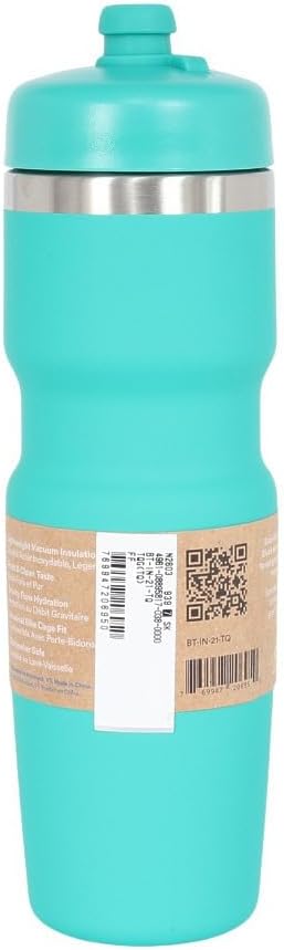 Bivo Trio 21oz Insulated Stainless Steel Bike Water Bottle - for Cycling - Fits Most Cages, Dishwasher Safe - Keeps Drinks Cold 12+ Hours - True Blue
