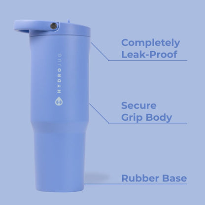 HydroJug Sport - Stainless Steel Tumbler with Straw, Vacuum Insulated, 40oz Leakproof Water Bottle, Ergonomic Design, Reusable, Dishwasher Safe, Rubber Base, Durable for Gym or Outdoors, Sage