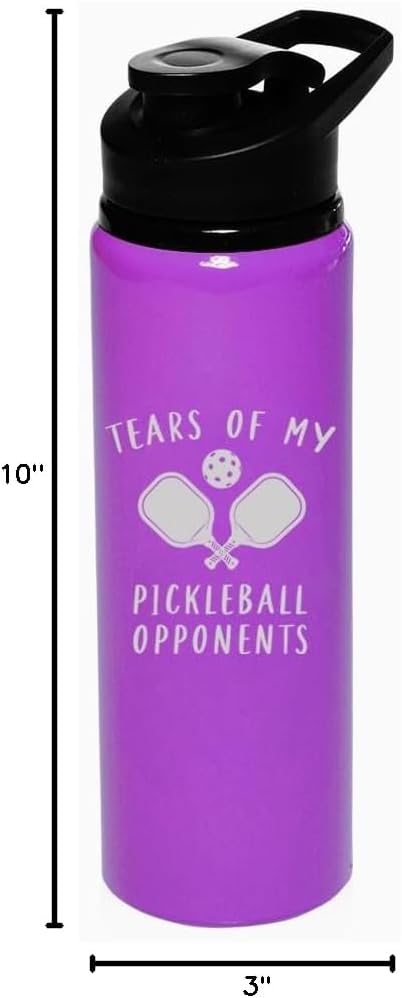 25 oz Water Bottle Sports Travel Mug Gift Tears Of My Pickleball Opponents Funny (Charcoal)