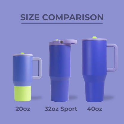 HydroJug Sport - Stainless Steel Tumbler with Straw, Vacuum Insulated, 40oz Leakproof Water Bottle, Ergonomic Design, Reusable, Dishwasher Safe, Rubber Base, Durable for Gym or Outdoors, Sage