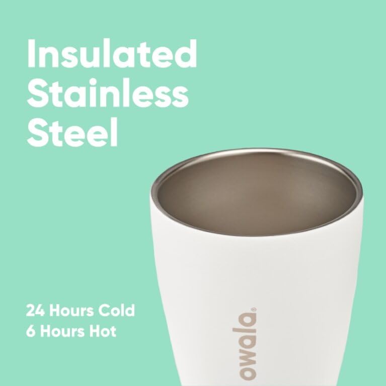 Owala SmoothSip Insulated Stainless Steel Coffee Tumbler, Reusable Iced Coffee Cup, Hot Coffee Travel Mug, BPA Free, 20 oz, Pink (Watermelon Breeze)