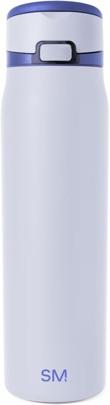 Simple Modern Mesa Loop Water Bottle with Covered Straw and Handle | 24oz Cup Holder Friendly Insulated Stainless Steel Bottles for Travel, Sports and School | Iris Sage - Colors B