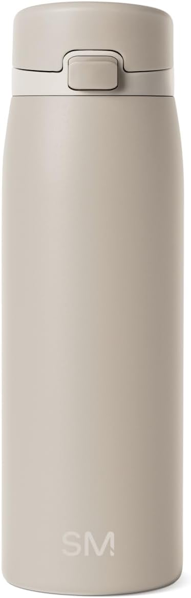 Simple Modern Sidekick Travel Coffee Mug | Ceramic-Lined Insulated Stainless Steel Tumbler | Leak-Proof and Cup Holder Friendly | 16oz, Almond Birch Mix