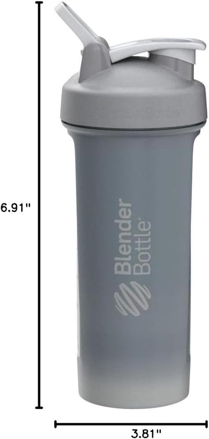 BlenderBottle Classic V2 Shaker Bottle Perfect for Protein Shakes and Pre Workout, 20-Ounce, Clear/Black