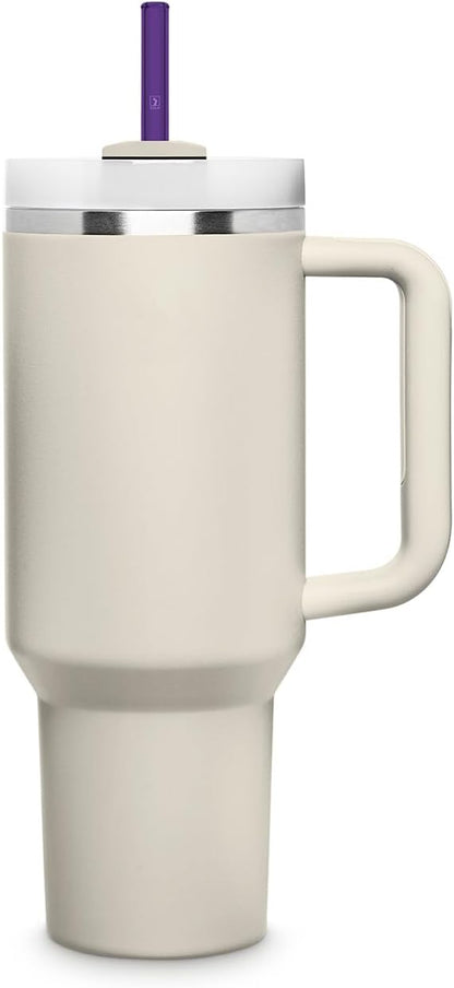 Halm Glass Straws - 6 Long 12 inch Bent Stanley Cup Replacement Drinking Straws + Plastic-Free Cleaning Brush - Perfect for Bottles & Quencher - Made in Germany - Dishwasher Safe - Eco-Friendly