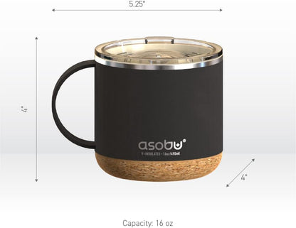 asobu Ultimate Ceramic Travel Mug, 12oz Insulated Stainless Steel Coffee Cup with Handle & Splash-Resistant Lid, Ceramic Lined for Pure Taste, BPA-Free, Double-Wall Vacuum for Hot Drinks
