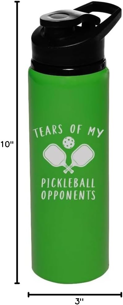 25 oz Water Bottle Sports Travel Mug Gift Tears Of My Pickleball Opponents Funny (Charcoal)