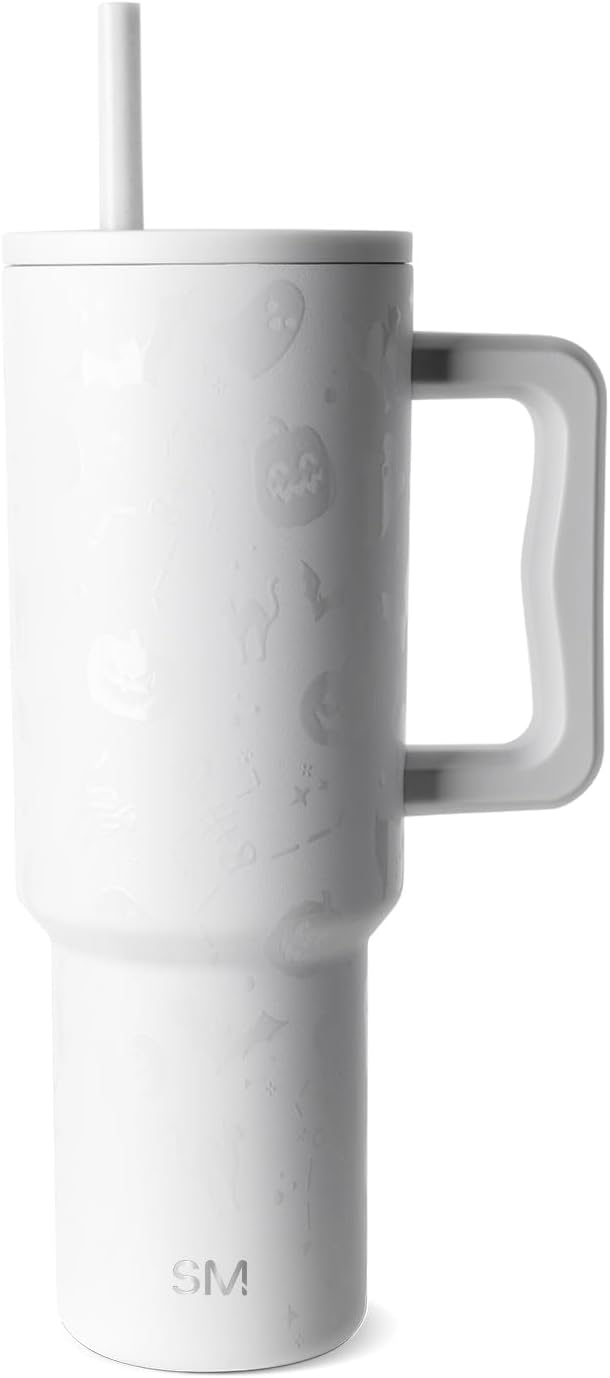 Simple Modern Halloween Signature Voyager | 16oz Travel Coffee Mug Tumbler with 360° Lid | Gifts for Women Men | Ceramic-Lined Insulated Stainless Steel Cold Brew Iced Coffee Cup | Spooky Mix