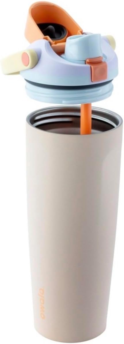 Owala FreeSip Sway Insulated Stainless Steel Water Bottle with Two-Way Spout, Built-In Straw and Bucket Handle, Made for Travel, School, and Sports, 30oz, BPA Free, Leak Proof, Daybreak