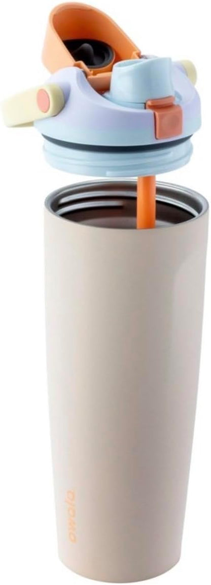 Owala FreeSip Sway Insulated Stainless Steel Water Bottle with Two-Way Spout, Built-In Straw and Bucket Handle, Made for Travel, School, and Sports, 30oz, BPA Free, Leak Proof, Daybreak