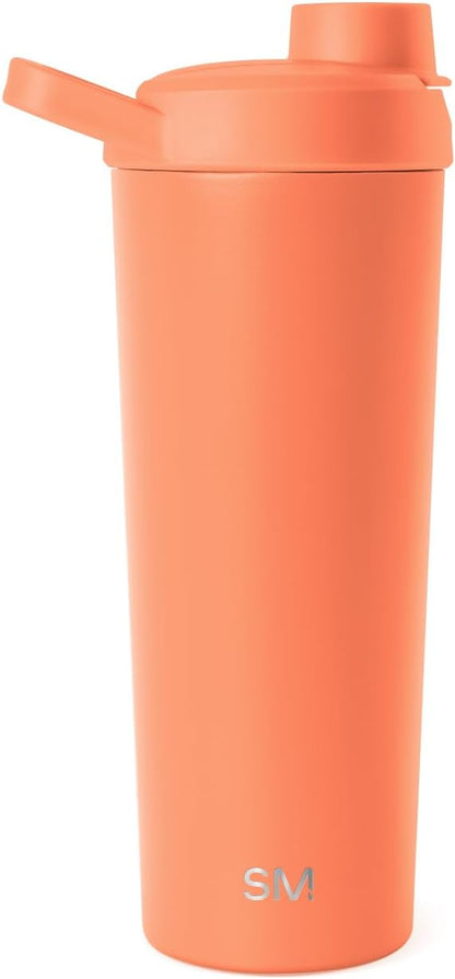 Simple Modern Stainless Steel Shaker Bottle with Ball 24oz | Metal Insulated Cup for Protein Mixes, Shakes and Pre Workout | Rally Collection | Almond Birch
