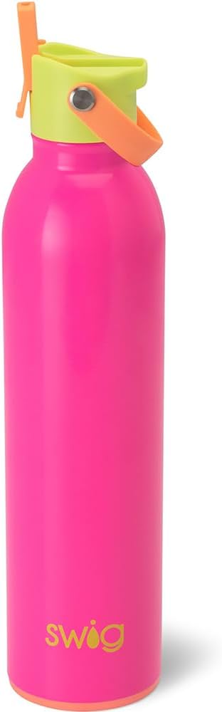 Swig Life 36oz Insulated Water Bottle, Travel Water Bottle with Straw and Lid, Cup Holder Friendly, Stainless Steel (Pickleball)