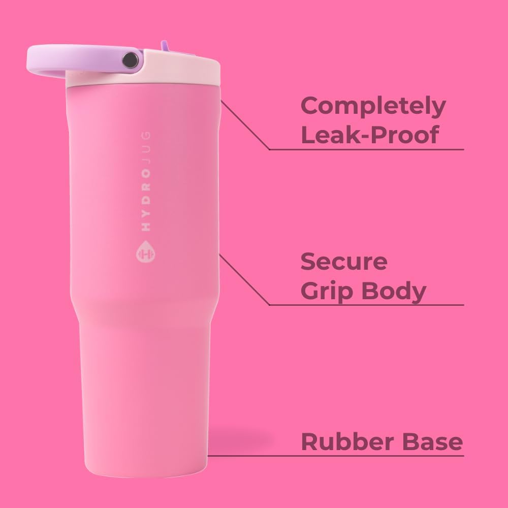 HydroJug Sport - Stainless Steel Tumbler with Straw, Vacuum Insulated, 40oz Leakproof Water Bottle, Ergonomic Design, Reusable, Dishwasher Safe, Rubber Base, Durable for Gym or Outdoors, Sage