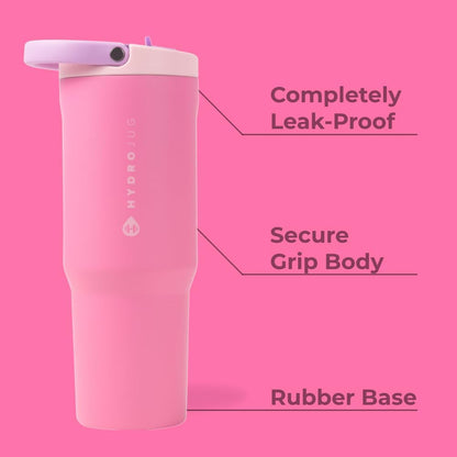HydroJug Sport - Stainless Steel Tumbler with Straw, Vacuum Insulated, 40oz Leakproof Water Bottle, Ergonomic Design, Reusable, Dishwasher Safe, Rubber Base, Durable for Gym or Outdoors, Sage