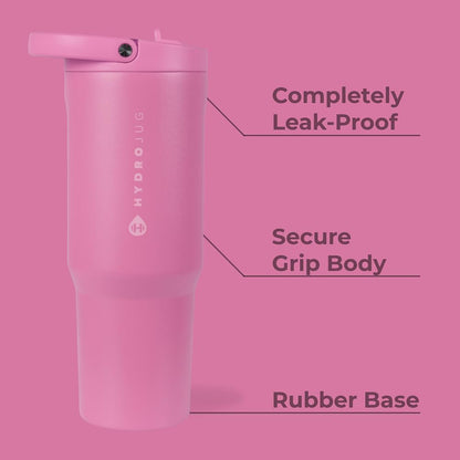 HydroJug Sport - Stainless Steel Tumbler with Straw, Vacuum Insulated, 40oz Leakproof Water Bottle, Ergonomic Design, Reusable, Dishwasher Safe, Rubber Base, Durable for Gym or Outdoors, Sage