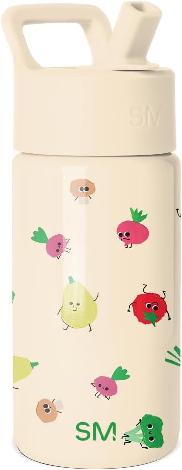 Simple Modern Kids Water Bottle with Straw Lid | 14oz Insulated Stainless Steel Kids Tumbler & Spill Proof Toddler Cup for School, Girls, Boys | Summit | Chloe Floral - Colors A