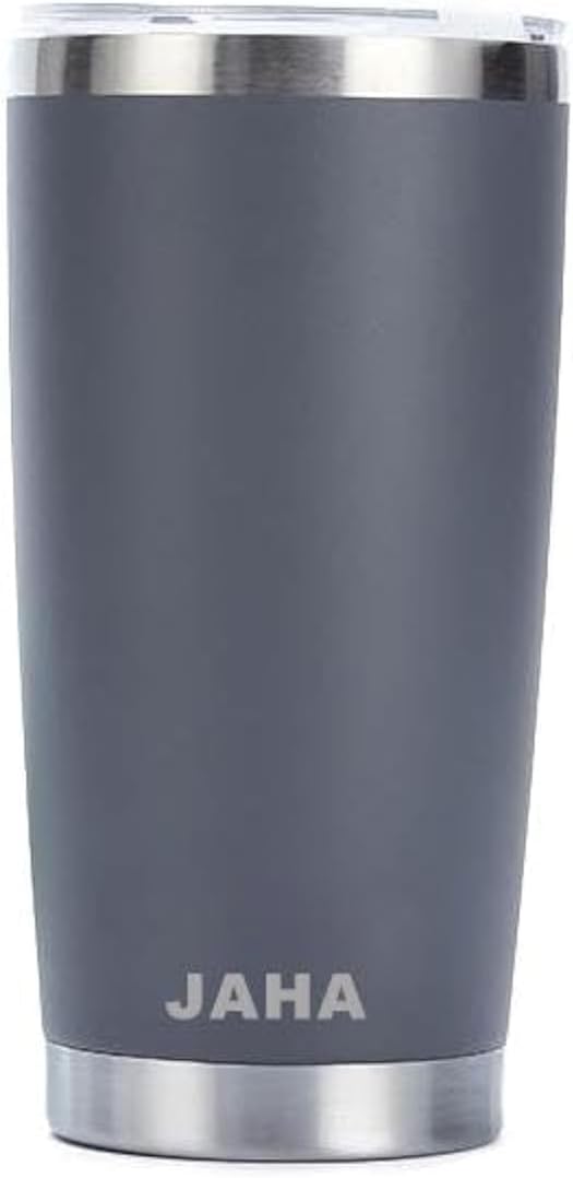 JAHA Stainless Steel Rambler 20 oz Vacuum Insulated Coffee Travel Mug With Magnetic Lid, Tumbler Cup (Cyan Blue), JH001