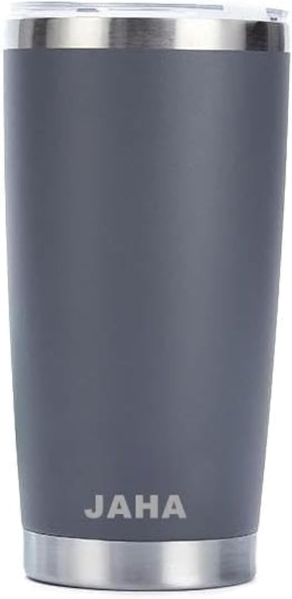 JAHA Stainless Steel Rambler 20 oz Vacuum Insulated Coffee Travel Mug With Magnetic Lid, Tumbler Cup (Cyan Blue), JH001