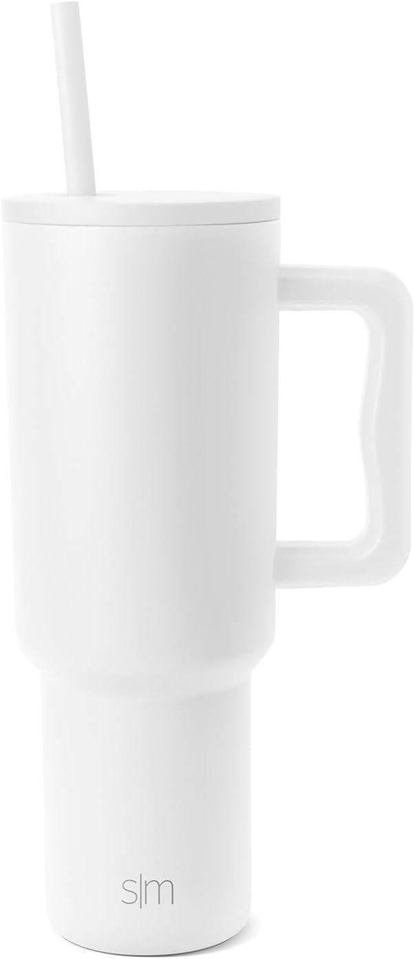 Simple Modern 40 oz Trek Tumbler with Handle and Straw Lid | Cup Holder Friendly Insulated Stainless Steel Travel Mug | Sea Glass Sage - Colors C