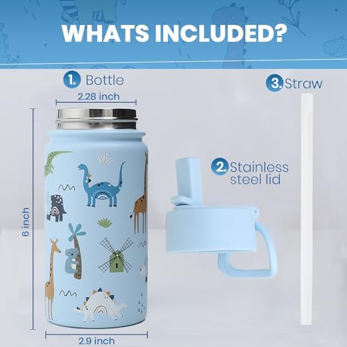 Lexlion Tea Infuser Water Bottle 32 Oz – Triple Wall Insulated Stainless Steel, Loose Leaf & Fruit Strainer, 3 Leakproof Lids, BPA-Free Silicone Sleeve, Reusable Thermal Mug