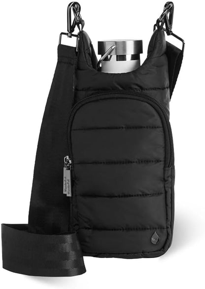 WanderFull Original HydroBag Fits Up to 32 oz Water Bottle Holder with Strap – Hands-Free Crossbody Water Bottle Carrier Bag with Phone Pocket - Colors A