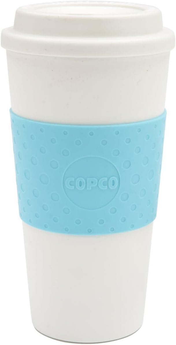 Copco Acadia 16 oz Travel Mug - Insulated Reusable Coffee Tumbler with Double-Walled Plastic, Leak-Proof Lid, BPA-Free - Portable Mug for Hot & Cold Drinks, Cup Holder Friendly (Blue)
