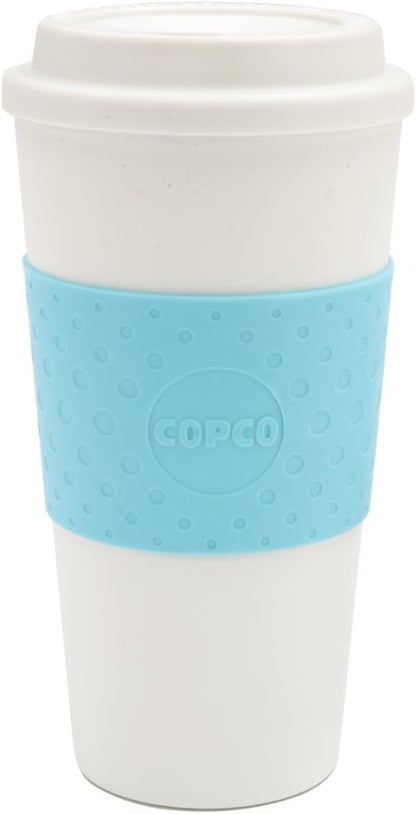 Copco Acadia 16 oz Travel Mug - Insulated Reusable Coffee Tumbler with Double-Walled Plastic, Leak-Proof Lid, BPA-Free - Portable Mug for Hot & Cold Drinks, Cup Holder Friendly (Blue)