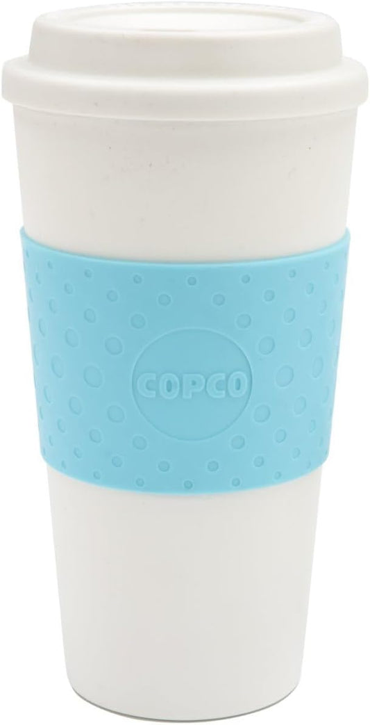 Copco Acadia 16 oz Travel Mug - Insulated Reusable Coffee Tumbler with Double-Walled Plastic, Leak-Proof Lid, BPA-Free - Portable Mug for Hot & Cold Drinks, Cup Holder Friendly (Blue)
