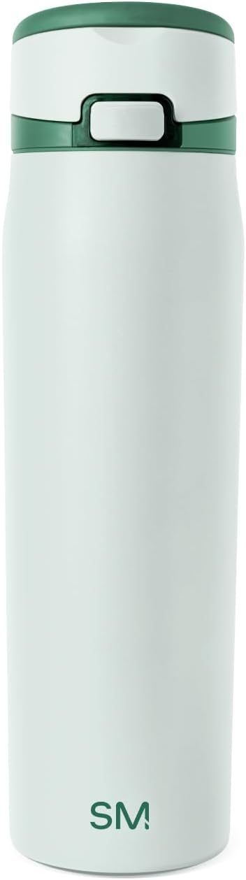 Simple Modern Mesa Loop Water Bottle with Covered Straw and Handle | 24oz Cup Holder Friendly Insulated Stainless Steel Bottles for Travel, Sports and School | Iris Sage - Colors A