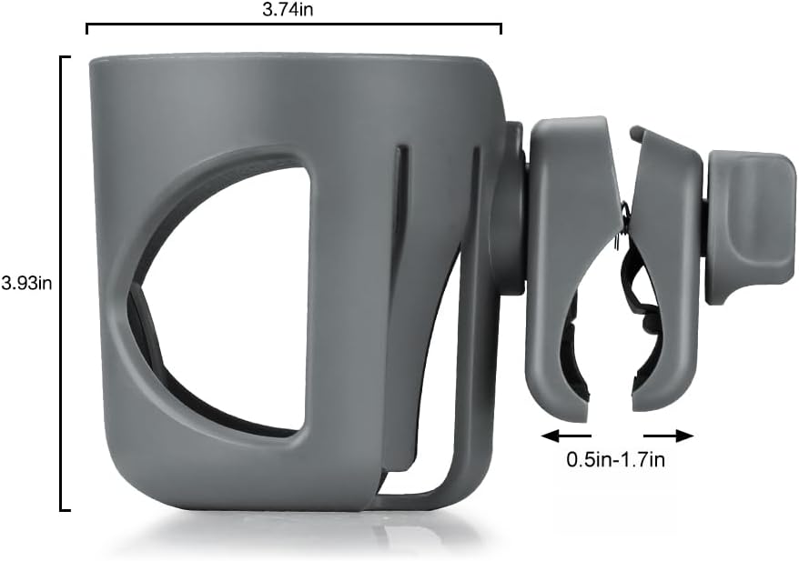 Accmor Stroller Cup Holder, Universal Cup Holder for Walker Wheelchair Bike, 360° Rotatable Stroller Cup Holder Attachment Accessories for Walker, Wheelchair, Scooter
