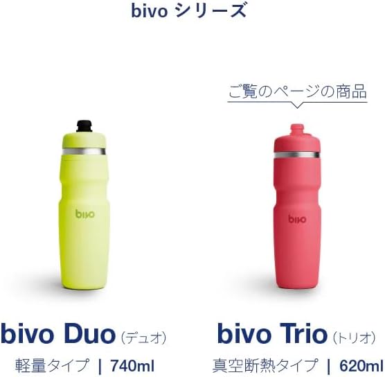Bivo Duo 25oz Non Insulated Stainless Steel Bike Water Bottle - Lightweight for Cycling, Hiking, Sports - No Plastic Taste, Fits Most Cages, Dishwasher Safe - (Raw)