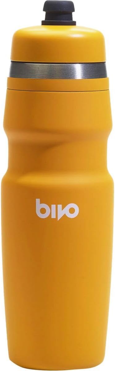 Bivo Duo 25oz Non Insulated Stainless Steel Bike Water Bottle - Lightweight for Cycling, Hiking, Sports - No Plastic Taste, Fits Most Cages, Dishwasher Safe - (Raw)