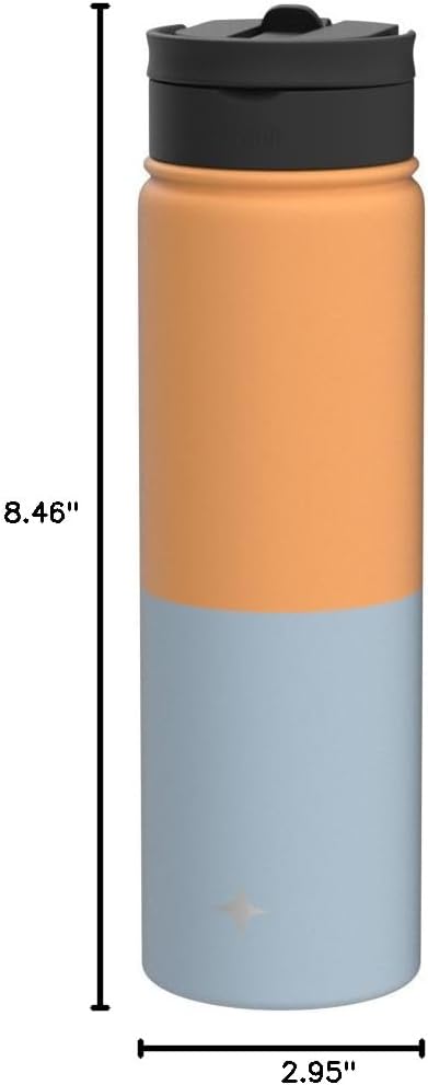 JoyJolt Triple Insulated Water Bottle with Straw Lid AND Flip Lid! 22oz Water Bottle, 12 Hour Hot/Cold Vacuum Insulated Stainless Steel Water Bottle. BPA-Free Leakproof Water Bottles - Thermos Bottle