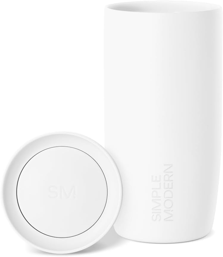 Simple Modern Travel Coffee Mug Tumbler with 360° Lid | Ceramic-Lined Insulated Stainless Steel Cold Brew Iced Coffee Cup | Gifts for Women Men Her Him | Voyager Signature | 16oz | Sea Glass Sage