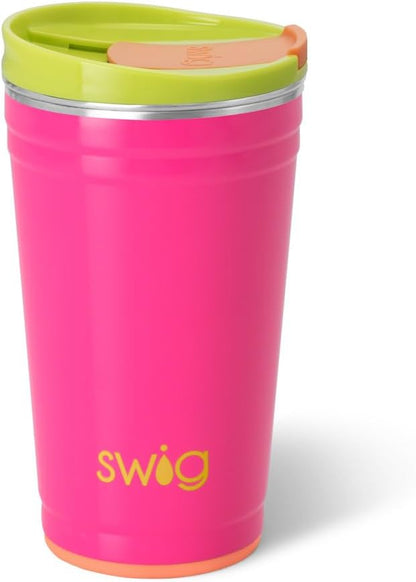 Swig Life 32oz Insulated Tumbler, Travel Coffee Tumbler with Lid, Cup Holder Friendly Travel Coffee Mug, Stainless Steel with Lid (Hayride)