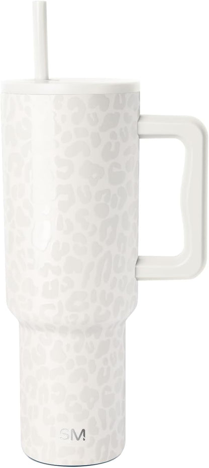 Simple Modern 40 oz Trek Tumbler with Handle and Straw Lid | Cup Holder Friendly Insulated Stainless Steel Travel Mug | Sea Glass Sage - Colors B