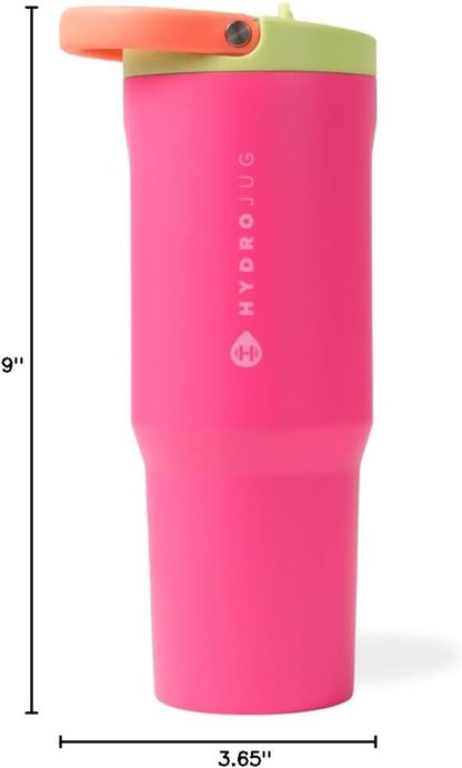 HydroJug Sport - Stainless Steel Tumbler with Straw, Vacuum Insulated, 40oz Leakproof Water Bottle, Ergonomic Design, Reusable, Dishwasher Safe, Rubber Base, Durable for Gym or Outdoors, Sage