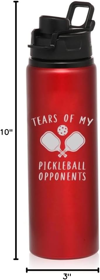 25 oz Water Bottle Sports Travel Mug Gift Tears Of My Pickleball Opponents Funny (Charcoal)