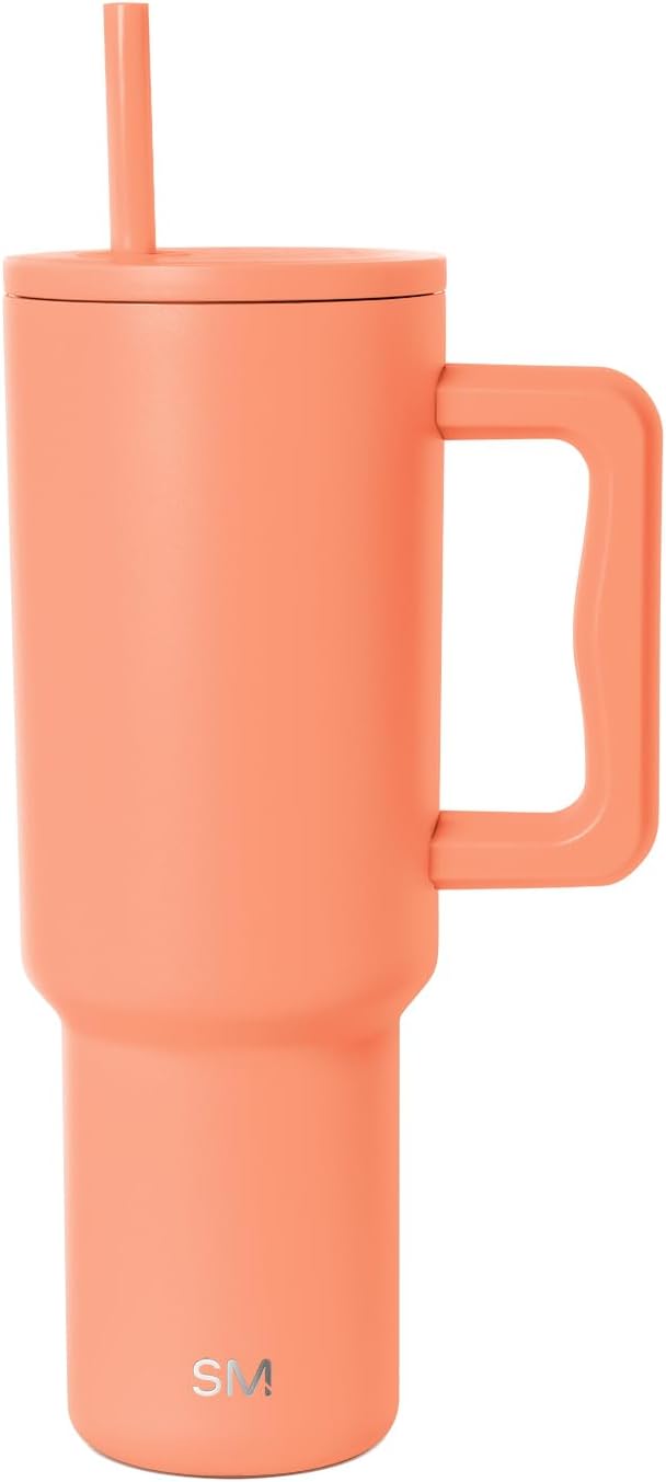 Simple Modern 40 oz Trek Tumbler with Handle and Straw Lid | Cup Holder Friendly Insulated Stainless Steel Travel Mug | Sea Glass Sage - Colors C