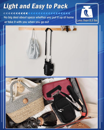 Tumbler Carrier Bag with Adjustable Shoulder Strap, Water Bottle Carrier with Phone Pockets for Stanley Cup 40/30oz, Crossbody Bag with 6 Built-in Magnets, Gym Sports Magnetic Bag for Holding Water