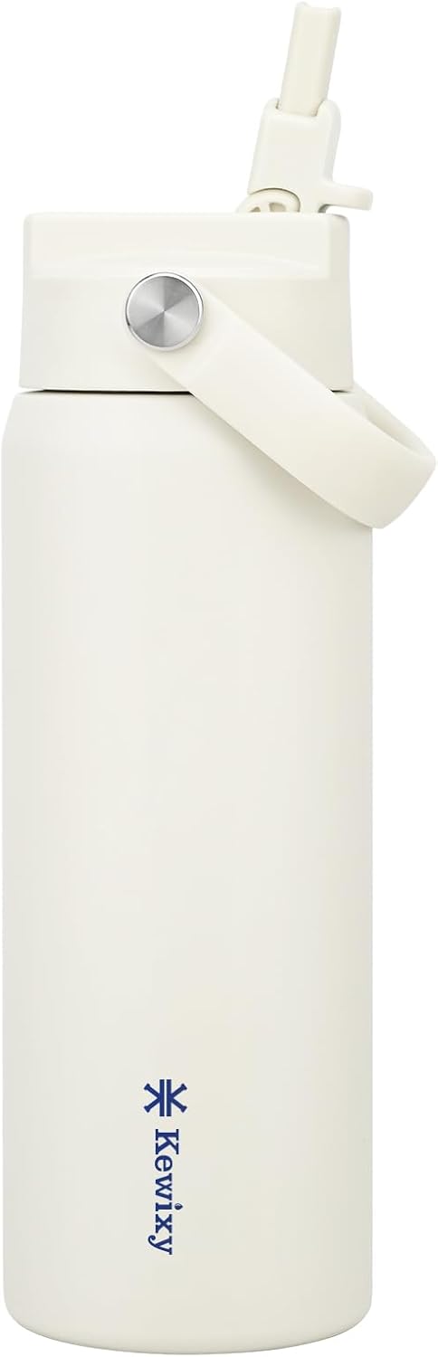 KEWIXY Pickleball Water Bottle 32 oz Insulated, Stainless Steel with Straw, Leak Proof, Keep Cold 24H, Vacuum, Pickleball Gifts for Pickleball Players, Pickleball Lovers, Women Girls Sport