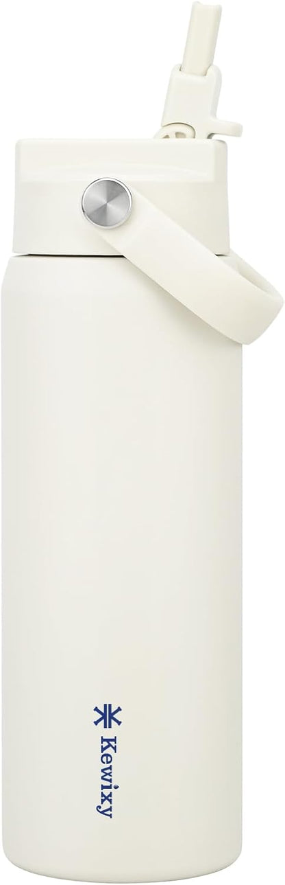 KEWIXY Pickleball Water Bottle 32 oz Insulated, Stainless Steel with Straw, Leak Proof, Keep Cold 24H, Vacuum, Pickleball Gifts for Pickleball Players, Pickleball Lovers, Women Girls Sport