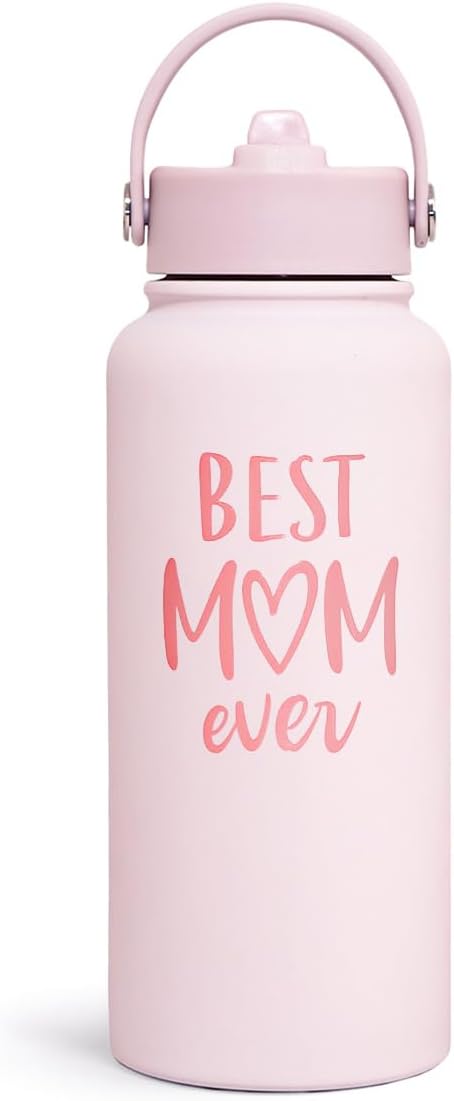 SANDJEST Pickleball Gift for Women, Water Bottle Stainless Steel 32oz with Lid & Straw, Sport Insulated Bottles Gifts for Girls Friends Teens Birthday Christmas
