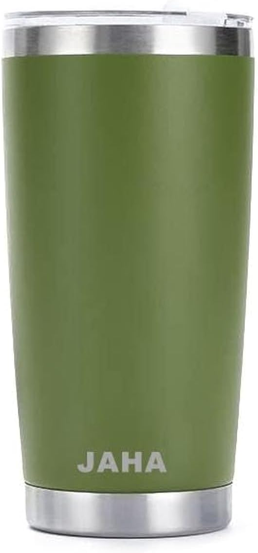 JAHA Stainless Steel Rambler 20 oz Vacuum Insulated Coffee Travel Mug With Magnetic Lid, Tumbler Cup (Cyan Blue), JH001