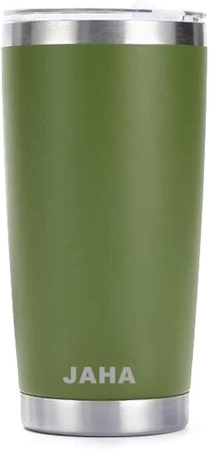 JAHA Stainless Steel Rambler 20 oz Vacuum Insulated Coffee Travel Mug With Magnetic Lid, Tumbler Cup (Cyan Blue), JH001