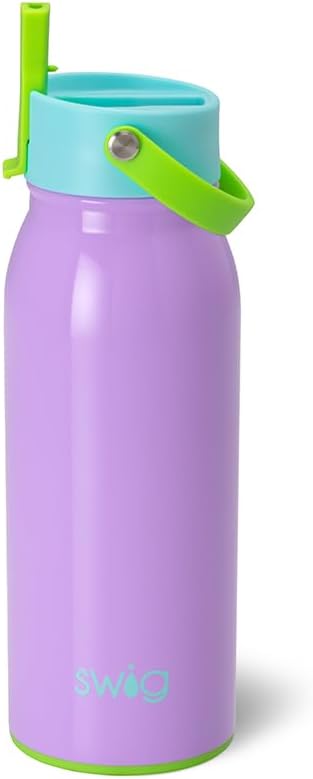 Swig Life 36oz Insulated Water Bottle, Travel Water Bottle with Straw and Lid, Cup Holder Friendly, Stainless Steel (Pickleball)