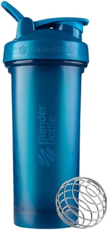 BlenderBottle Classic V2 Shaker Bottle Perfect for Protein Shakes and Pre Workout, 20-Ounce, Clear/Black