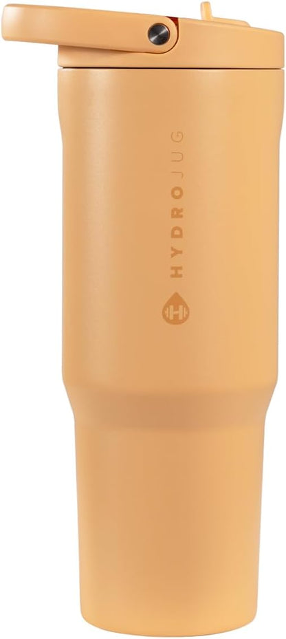 HydroJug Sport - Stainless Steel Tumbler with Straw, Vacuum Insulated, 40oz Leakproof Water Bottle, Ergonomic Design, Reusable, Dishwasher Safe, Rubber Base, Durable for Gym or Outdoors, Sage