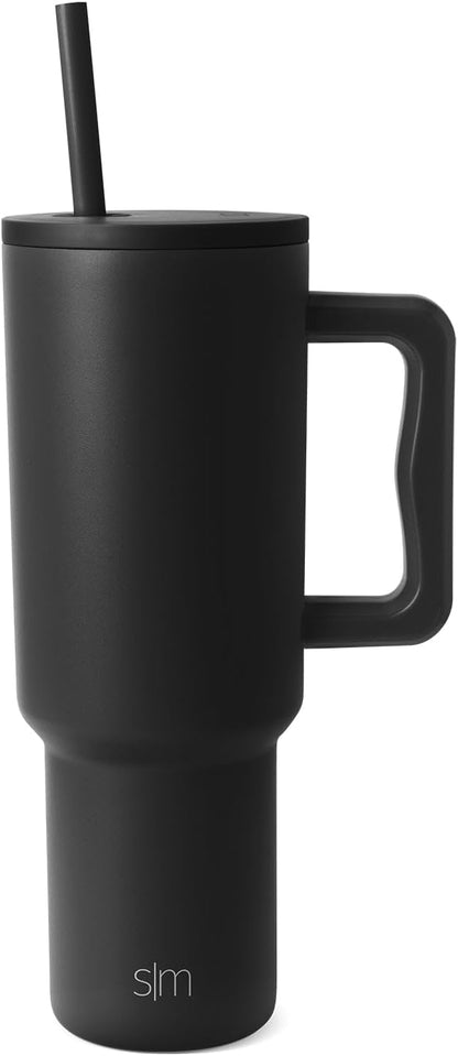 Simple Modern 40 oz Trek Tumbler with Handle and Straw Lid | Cup Holder Friendly Insulated Stainless Steel Travel Mug | Sea Glass Sage - Colors A